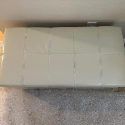 IVORY COLORED BENCH WITH STORAGE