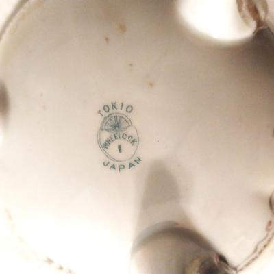 PINK AND GREEN DEPRESSION GLASS-PORCELIAN BOWL WITH LID