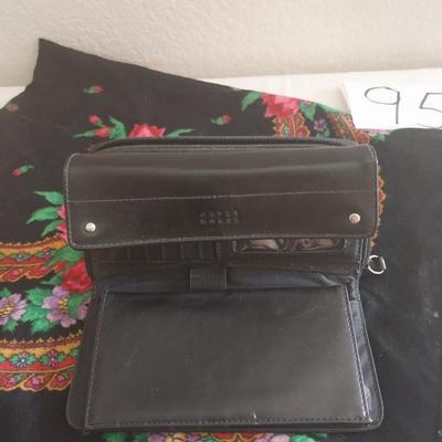 LADIES GERMAN SCARF-LEATHER WALLET AND SMALL MIRROR