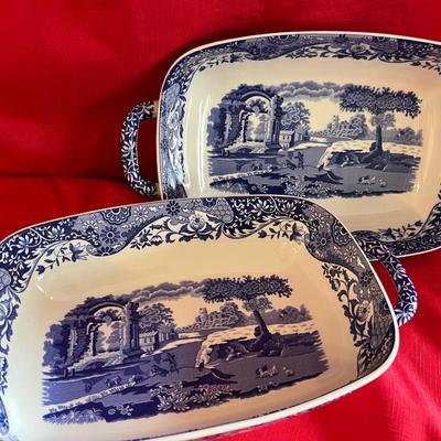 Blue serving trays