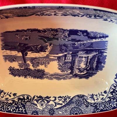 Blue serving trays
