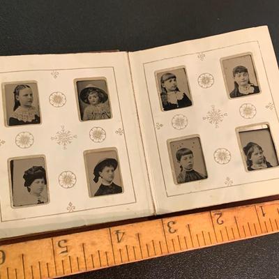 Antique Miniature Tin Type Photo Album