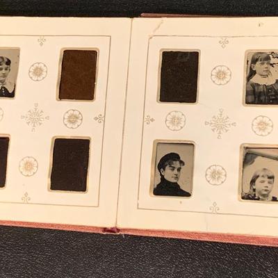 Antique Miniature Tin Type Photo Album