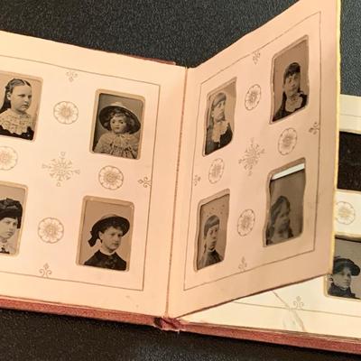 Antique Miniature Tin Type Photo Album