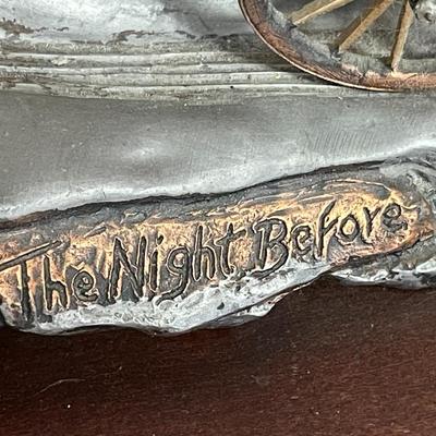 1 COLD PAINTED BRONZE LEGENDS IN ART SCULPTURE "THE NIGHT BEFORE" WESTERN ARTIST C.A.PARDELL
