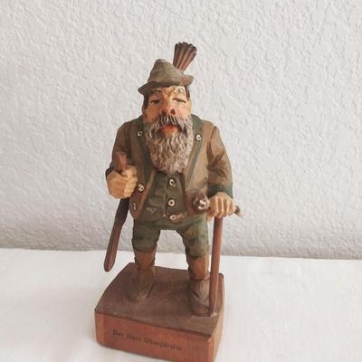 WOODEN SHOE AND FIGURINE