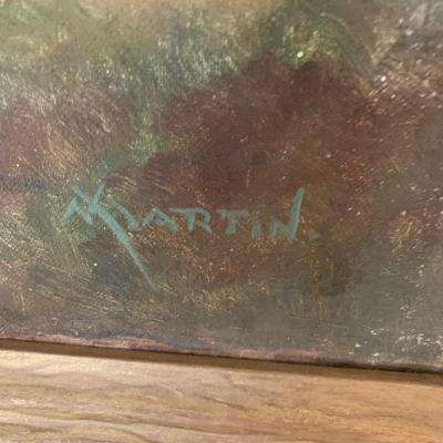 Large Landscape Signed Martin Oil On Canvas Framed