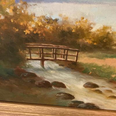 Large Landscape Signed Martin Oil On Canvas Framed