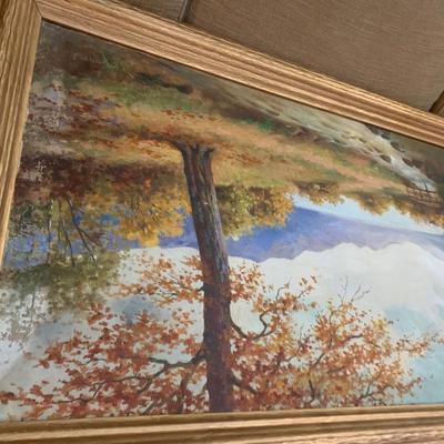 Large Landscape Signed Martin Oil On Canvas Framed
