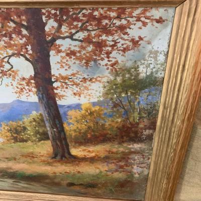 Large Landscape Signed Martin Oil On Canvas Framed