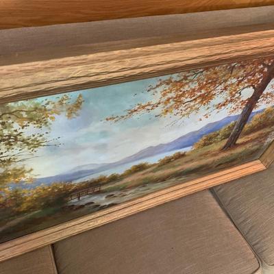 Large Landscape Signed Martin Oil On Canvas Framed