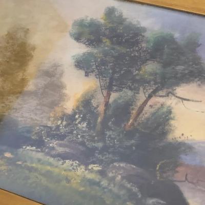 1920s Pastel Landscape Framed