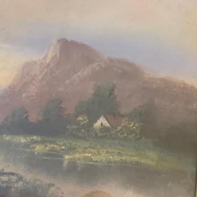 1920s Pastel Landscape Framed