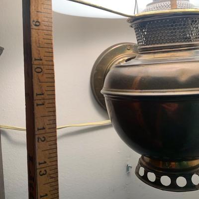 Electrified Wall Mount Brass Oil Lamp
