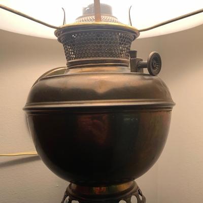 Electrified Wall Mount Brass Oil Lamp