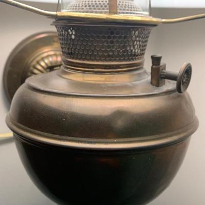 Electrified Wall Mount Brass Oil Lamp