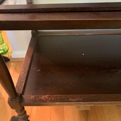 Tea Cart on casters w/ Removable Glass Service Tray