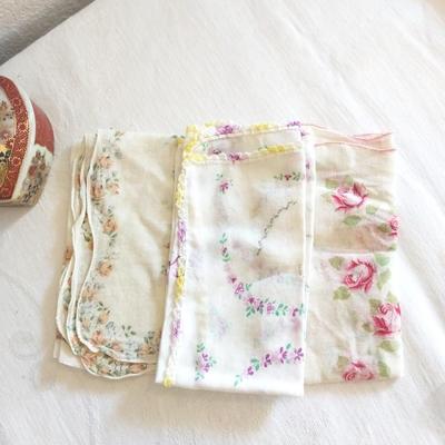 LADIES HANKIES-BROOCH-TRINKET BOX AND MORE