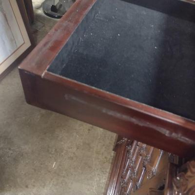 Vintage Mahogany Finish Credenza Executive Office Cabinet