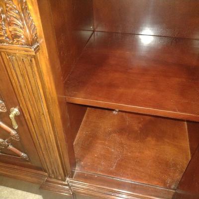 Vintage Mahogany Finish Credenza Executive Office Cabinet