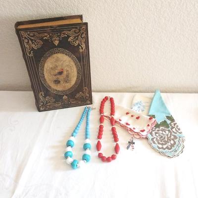 LADIES NECKLACES-HANKIES AND HIDE A BOX BOOK