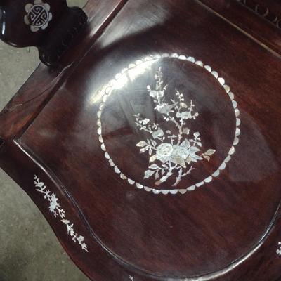 Rosewood Corner Chair with Mother of Pearl Inlay