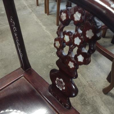Rosewood Corner Chair with Mother of Pearl Inlay