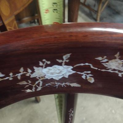 Rosewood Corner Chair with Mother of Pearl Inlay