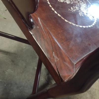 Rosewood Corner Chair with Mother of Pearl Inlay
