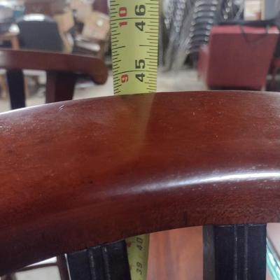 Pair of Matching Mahogany Finish Slat Back Bar Stools Stationary Design