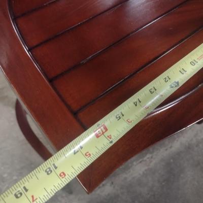 Pair of Matching Mahogany Finish Slat Back Bar Stools Stationary Design