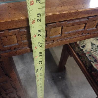 Century Furniture Company Chinoiserie Design Glass Top Dining Table with Six Matching Chairs