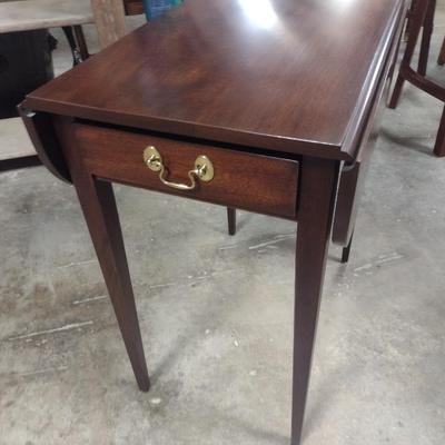 Henkel-Harris Mahogany Drop Leaf Side Table with Single Drawer Choice B