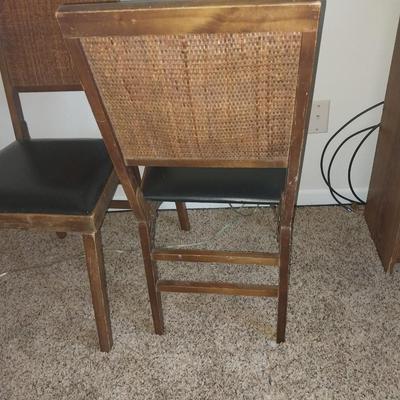 TWO VINTAFE WOODEN FOLDING CHAIRS