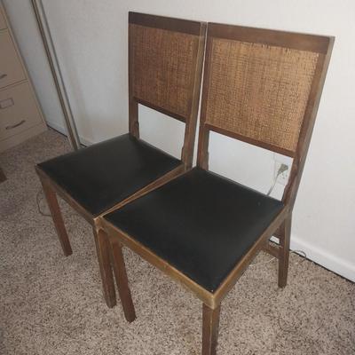 TWO VINTAFE WOODEN FOLDING CHAIRS