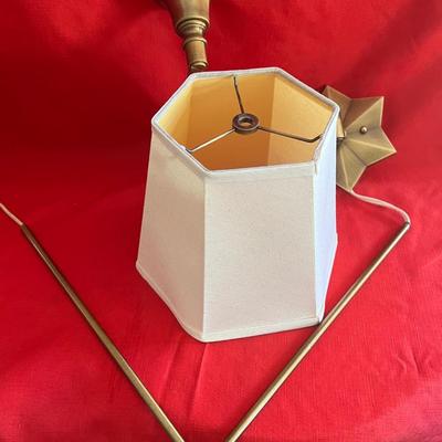 Brass wall lamp with shade