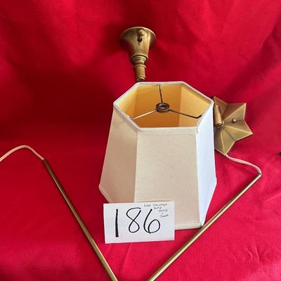 Brass wall lamp with shade