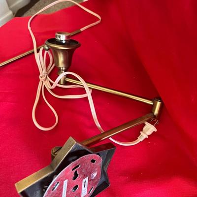 Brass wall lamp with shade