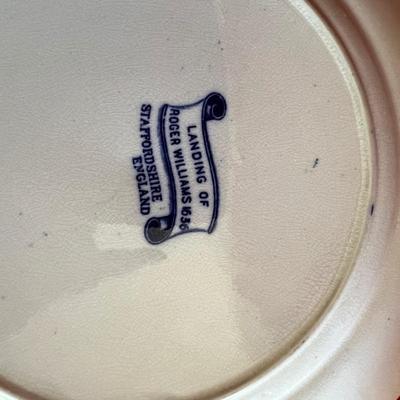 Variety of blue and white decorative plates