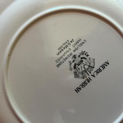Variety of blue and white decorative plates
