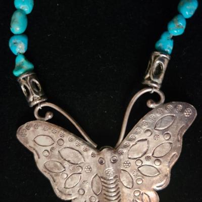 Engraved Butterfly Necklace