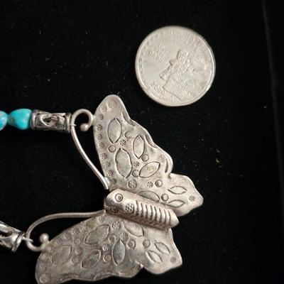 Engraved Butterfly Necklace
