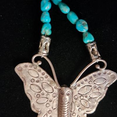 Engraved Butterfly Necklace