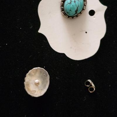 Beautiful Turquoise Cabochon Earrings