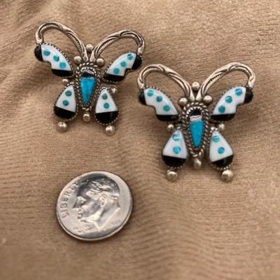 Spectacular Zuni Inlay Earrings