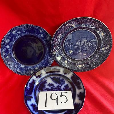 Variety of different blue and white plates collectible wall decor