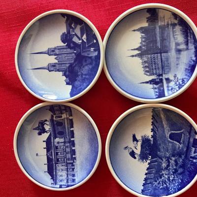 Beautiful blue and white leaf serving tray with five softballs and two sets of chopsticks