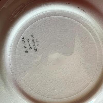 Set a four pheasant decorative plates with light pink trim