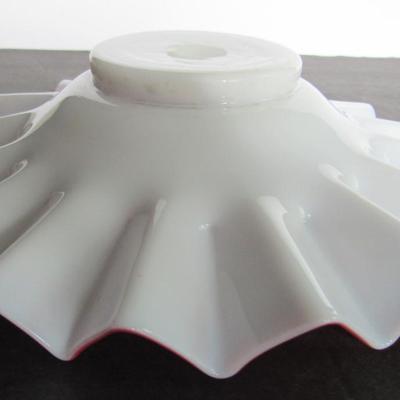 Beautiful Antique Cased Glass Ruffled Bowl