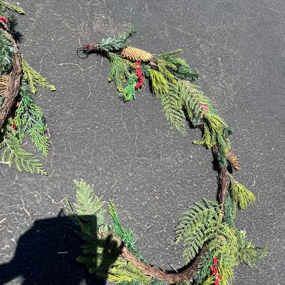 Very nice pine tree garland with hooks on both ends, sturdy and beautiful